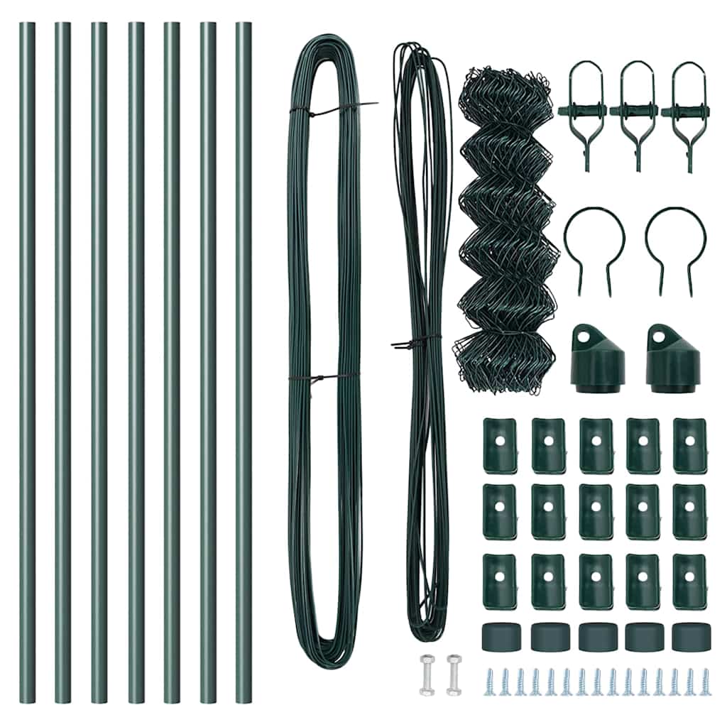 Recinzione metallica saldata in acciaio rivestito PVC 10x0,6 m con 7 pali da incasso