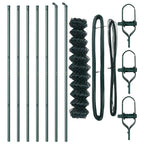 Recinzione metallica saldata 10x1 m con pali in acciaio rivestito PVC - Verde