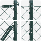Recinzione metallica saldata in rete 25 x 1,2 m con pali acciaio PVC verde