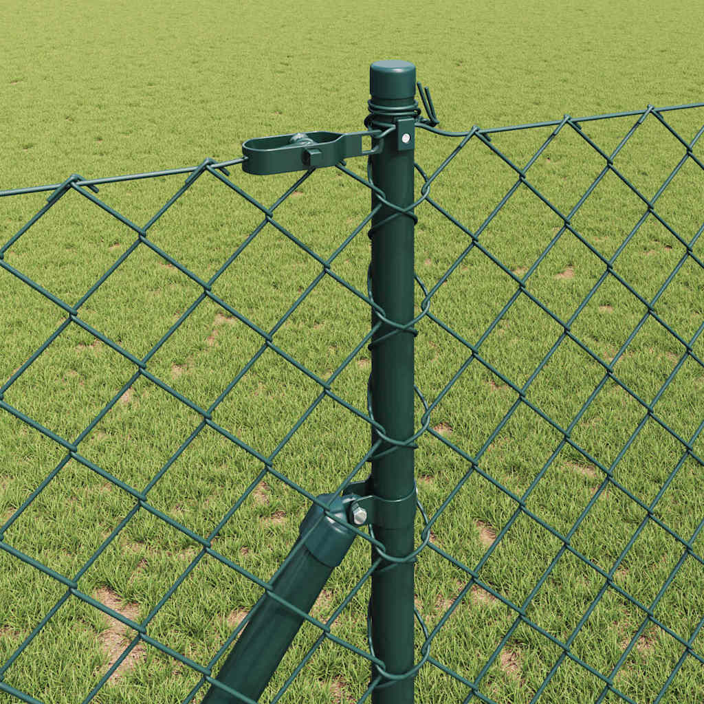 Recinzione metallica saldata in rete 25 x 1,2 m con pali acciaio PVC verde