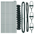 Recinzione metallica saldata in rete 25 x 1,2 m con pali acciaio PVC verde