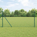 Recinzione metallica saldata in rete 25 x 1,4 m con pali - Verde