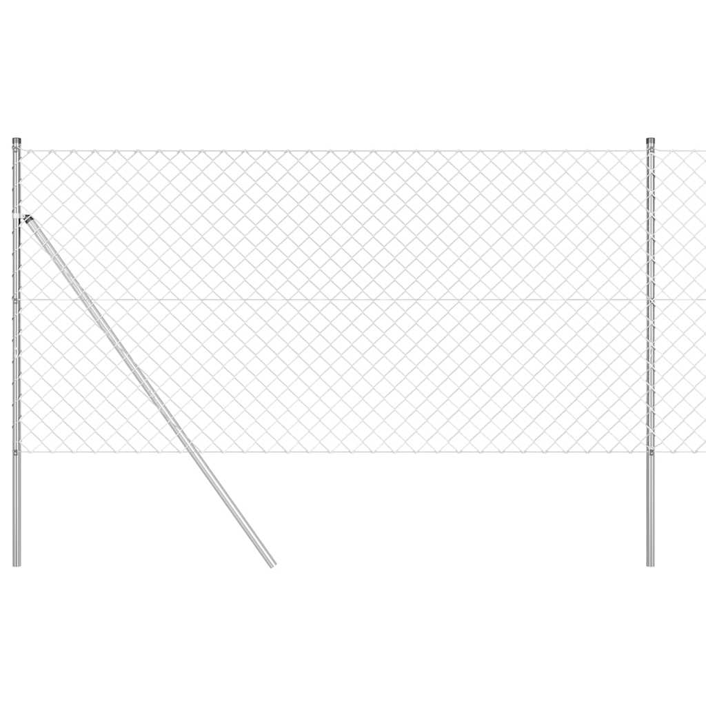 Recinzione metallica saldata in acciaio zincato 25 x 1,2 m con 13 pali