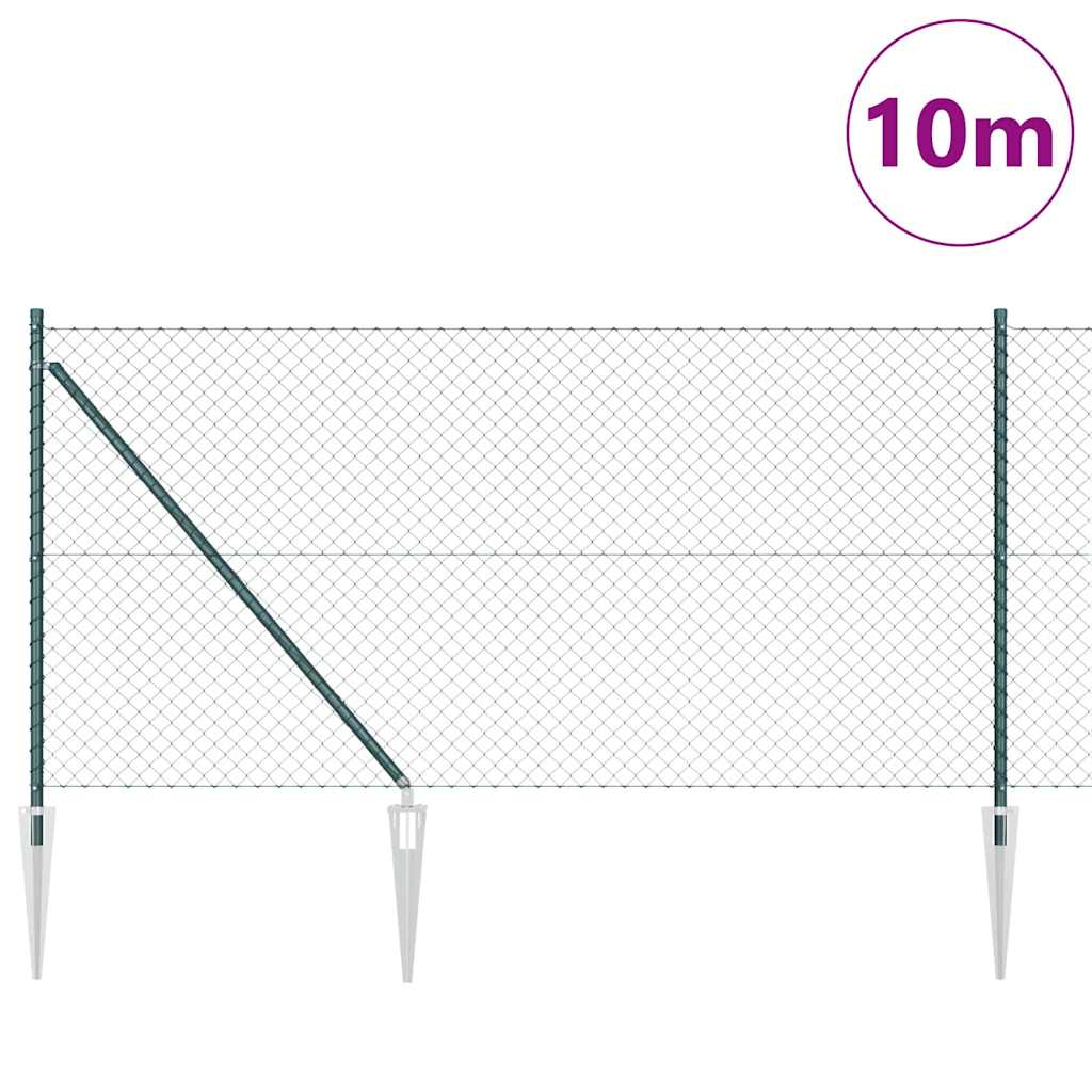 Recinzione in rete saldata con punte 10 x 1 m (L x H)