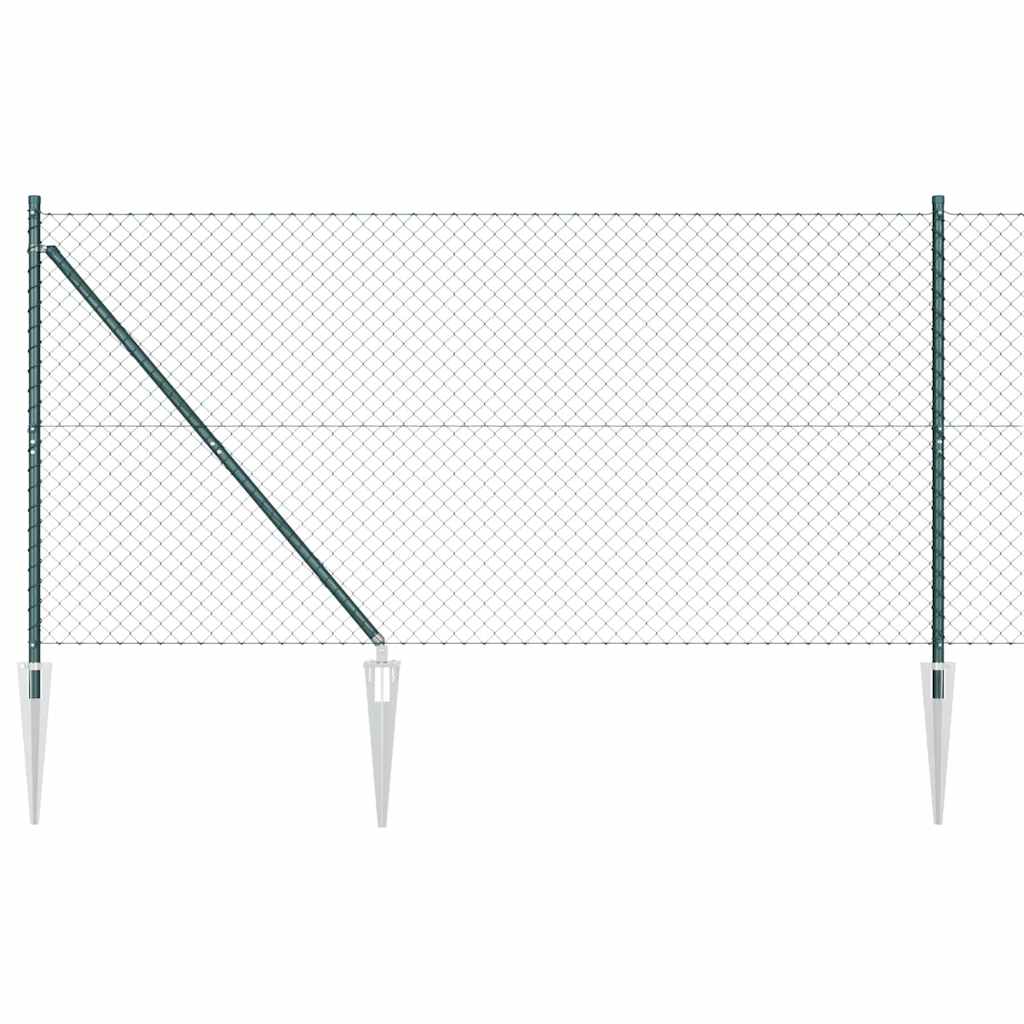 Recinzione in rete saldata con punte 12 x 0,032 m - Acciaio rivestito PVC verde