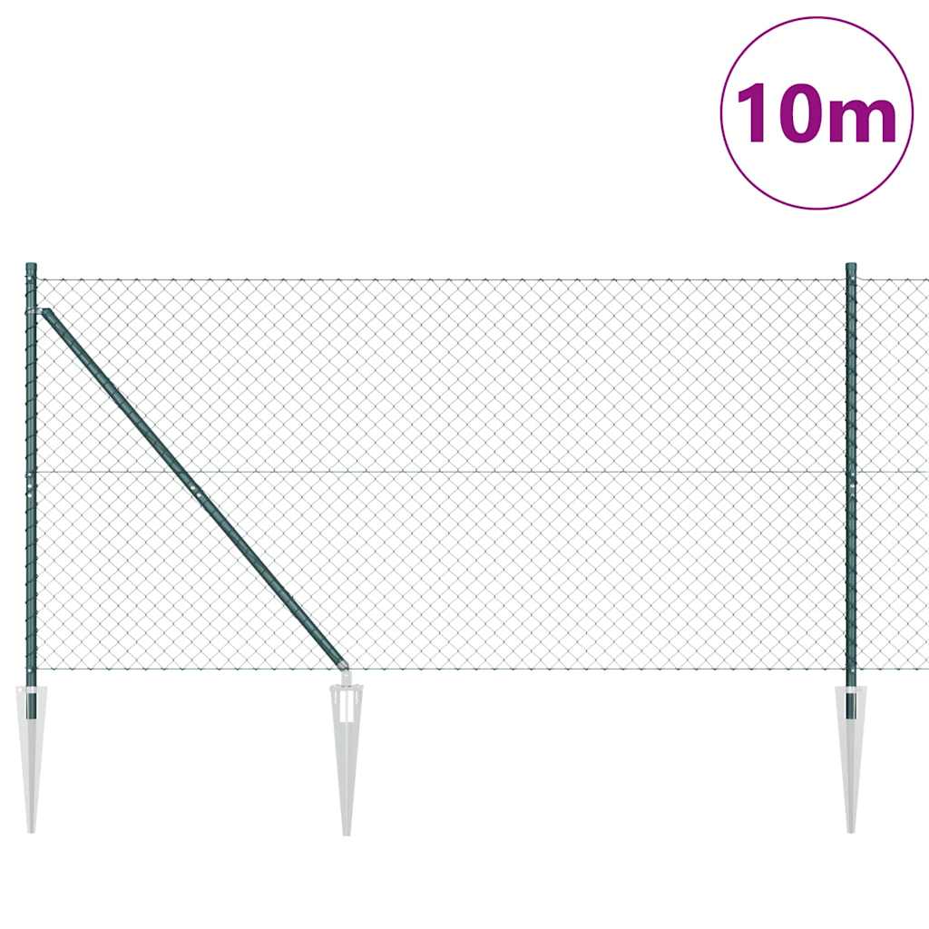 Recinzione in rete saldata con punte 12 x 0,032 m - Acciaio rivestito PVC verde