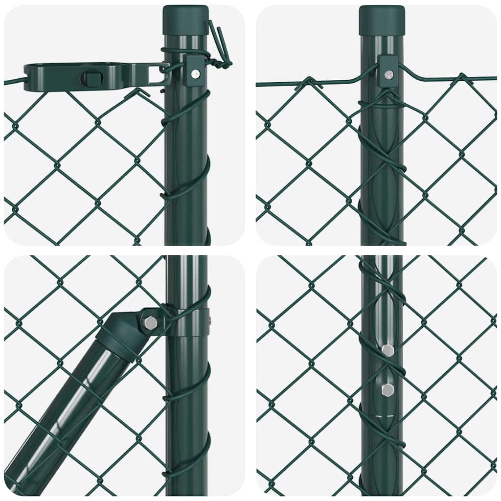 Recinzione in rete saldata con punte 10 x 1,4 m - Acciaio rivestito PVC verde