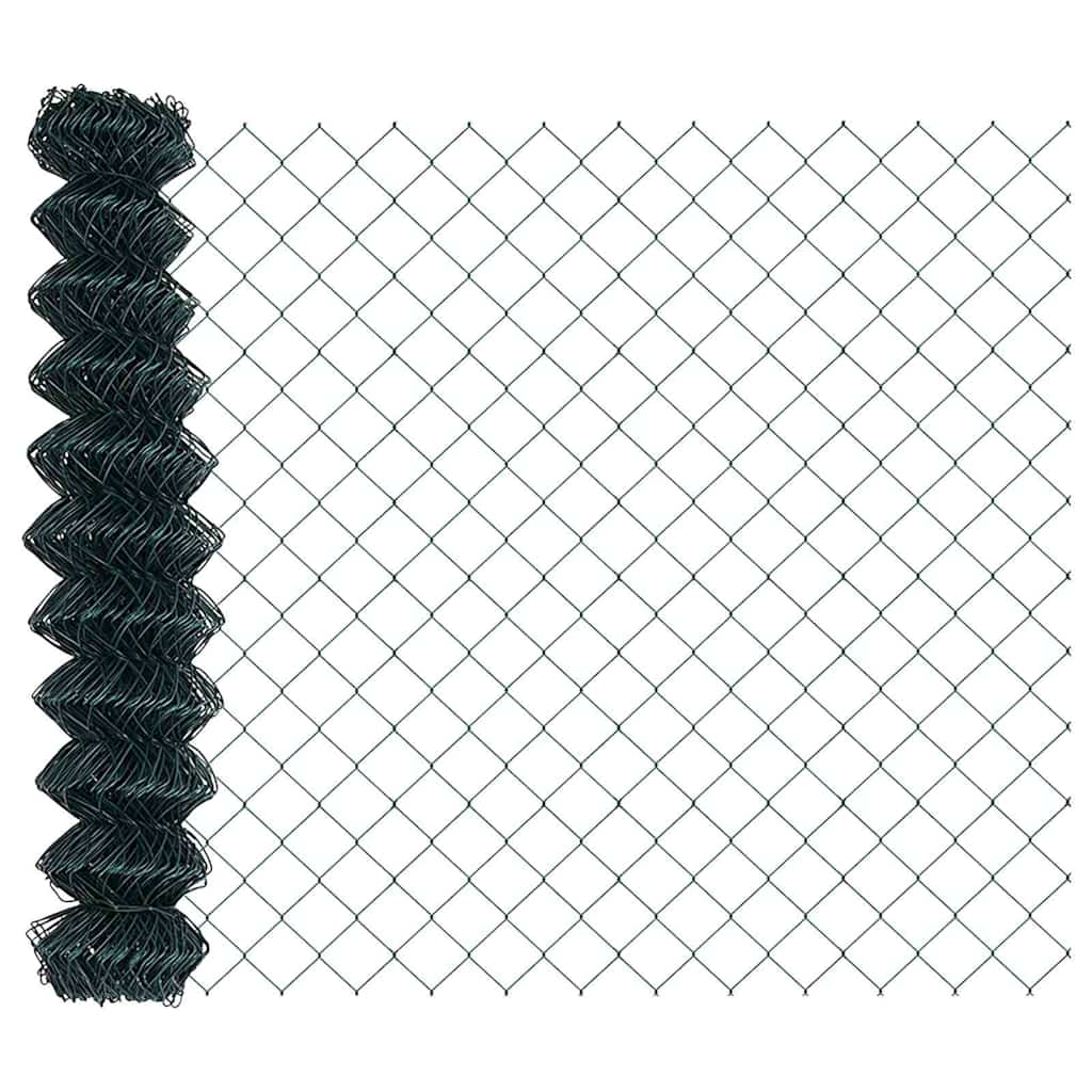 Recinzione in rete saldata con punte 10 x 1,4 m - Acciaio rivestito PVC verde