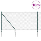 Recinzione in rete saldata con punte 10 x 1,4 m - Acciaio rivestito PVC verde