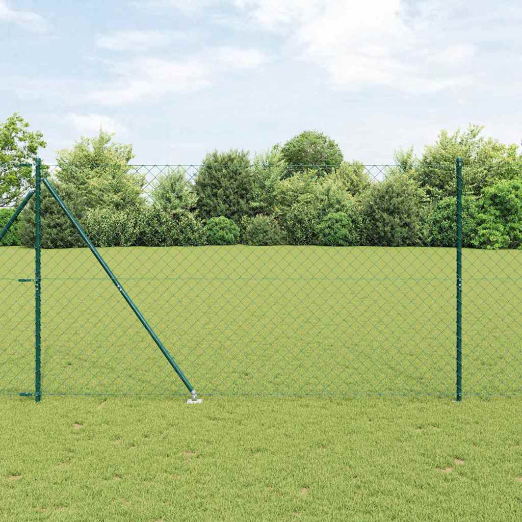 Recinzione in rete saldata zincata 10 x 1,6 m con pali e punte