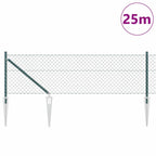 Recinzione in rete saldata con punte 25 x 0,4 m (L x H) - Acciaio rivestito PVC verde