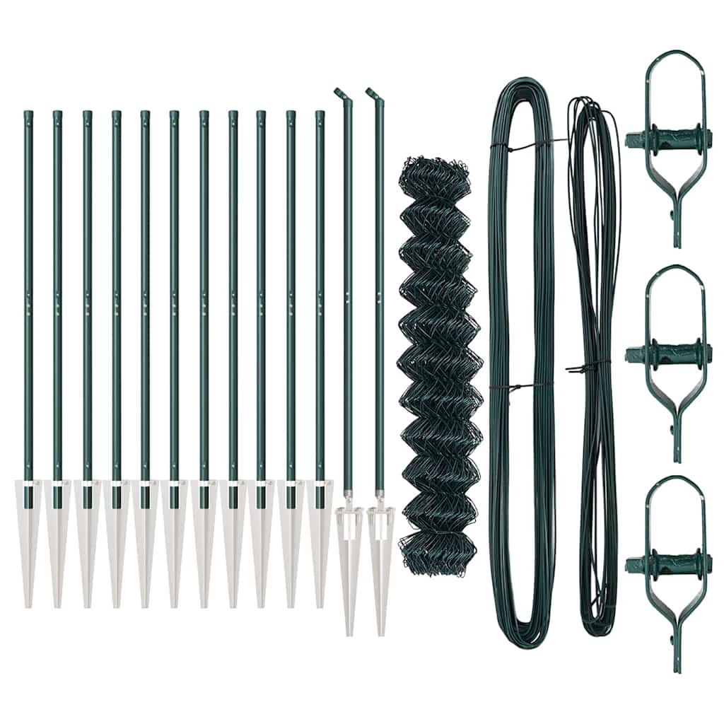 Recinzione in rete saldata 25 x 1 m con pali in acciaio rivestito PVC