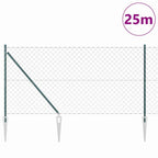 Recinzione in rete saldata con punte 25 x 1,4 m - Acciaio rivestito PVC verde