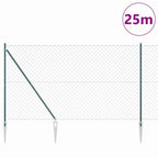 Recinzione in rete saldata con punte 25 x 1,6 m (L x H) - Acciaio rivestito PVC verde