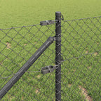 Recinzione in rete saldata con punte 10 x 0,4 m - Acciaio rivestito PVC grigio