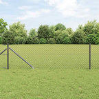 Recinzione in rete saldata con punte 10 x 0,4 m - Acciaio rivestito PVC grigio