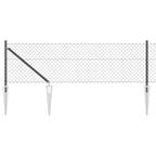 Recinzione in rete saldata con punte 10 x 0,4 m - Acciaio rivestito PVC grigio