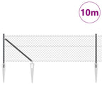 Recinzione in rete saldata con punte 10 x 0,4 m - Acciaio rivestito PVC grigio