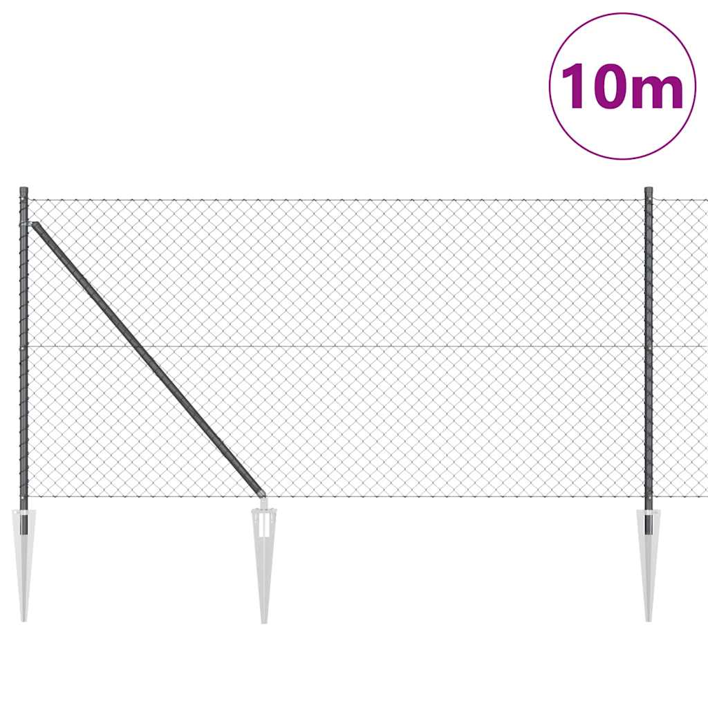 Recinzione in rete saldata 10 x 1 m con pali in acciaio rivestito PVC