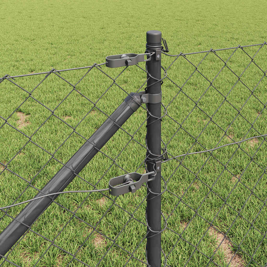 Recinzione in rete saldata 25 x 0,8 m con punte e paletti in acciaio