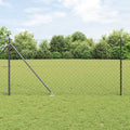 Recinzione in rete saldata con punte 25 x 1,4 m - Acciaio rivestito PVC grigio