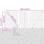 Recinzione in rete saldata con punte 25 x 1,6 m