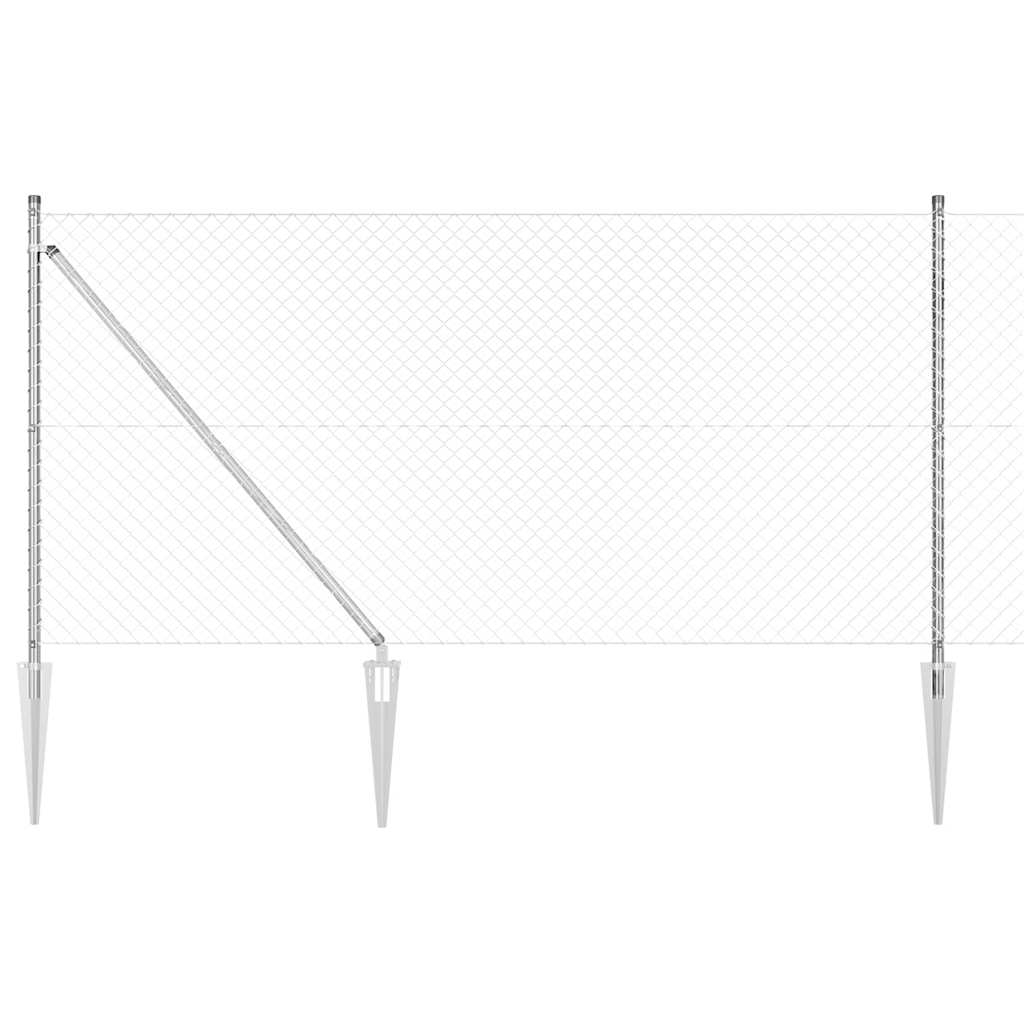 Recinzione in rete saldata con punte 10 x 1 m (L x H)