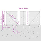 Recinzione in rete saldata con punte 10 x 1,4 m (L x H) - Acciaio zincato