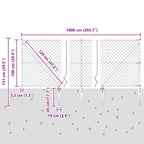 Recinzione in rete saldata con punte 10 x 1 m (L x H)