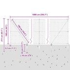 Recinzione in rete saldata con punte 10 x 1,6 m