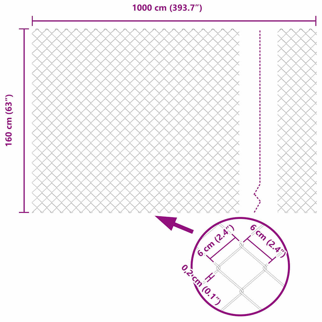 Recinzione in rete saldata con punte 10 x 1,6 m