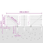 Recinzione in rete saldata con punte 25 x 0,4 m (L x H)