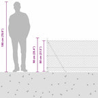 Recinzione Metallica Saldata 10x0,8 m con Pali e Base in Cemento - Verde