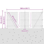 Recinzione Metallica Saldata 10x0,8 m con Pali e Base in Cemento - Verde