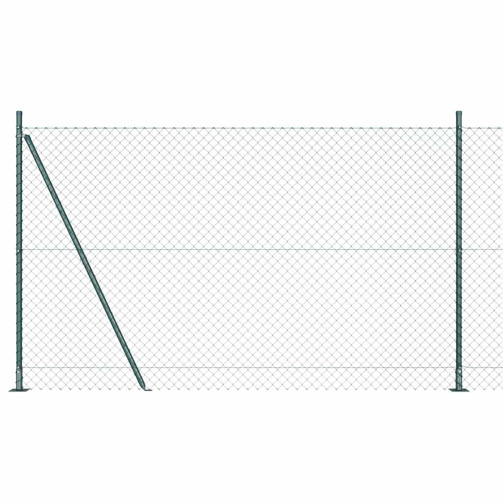 Recinzione Metallica Elettrosaldata 10x1,4m con Pali e Base in Cemento