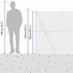 Recinzione Metallica Elettrosaldata 10x1,4m con Pali e Base in Cemento