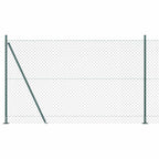 Recinzione Metallica Saldato Verde con Pali e Base in Cemento 10x1,6m