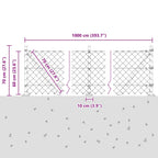 Recinzione Metallica Saldato con Base in Cemento 10 x 0,6 m