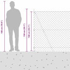 Recinzione Metallica Elettrosaldata con Pali e Base in Cemento 10x1,4 m