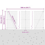 Recinzione Metallica Elettrosaldata con Pali e Base in Cemento 10x1,4 m