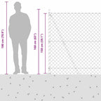 Recinzione Metallica Saldato con Base in Cemento 10x1,5 m