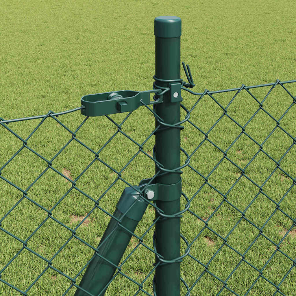 Recinzione Metallica Saldato 25x1 m con Base in Cemento - Acciaio Rivestito PVC Verde