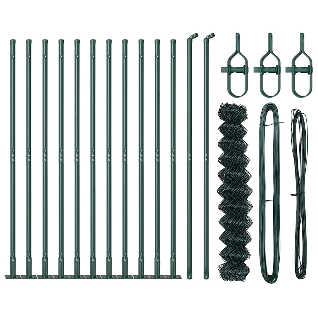 Recinzione Metallica Saldato 25x1 m con Base in Cemento - Acciaio Rivestito PVC Verde