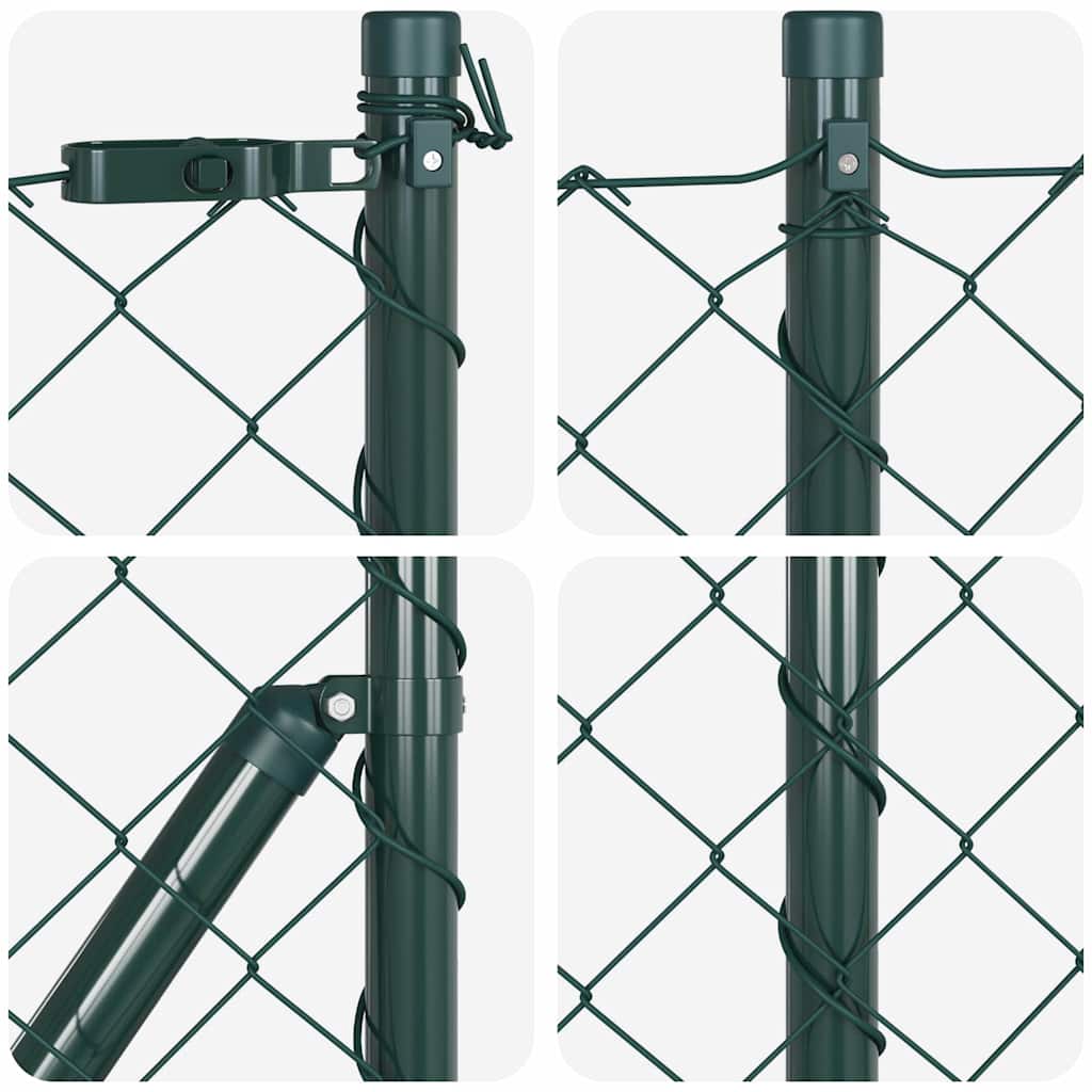 Recinzione Metallica Saldata 25 x 0,4 m con Base in Cemento - Verde