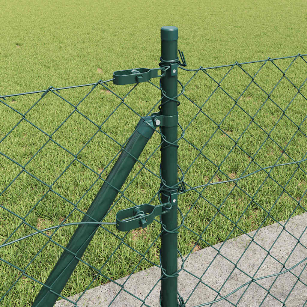 Recinzione Metallica Saldata 25 x 0,4 m con Base in Cemento - Verde