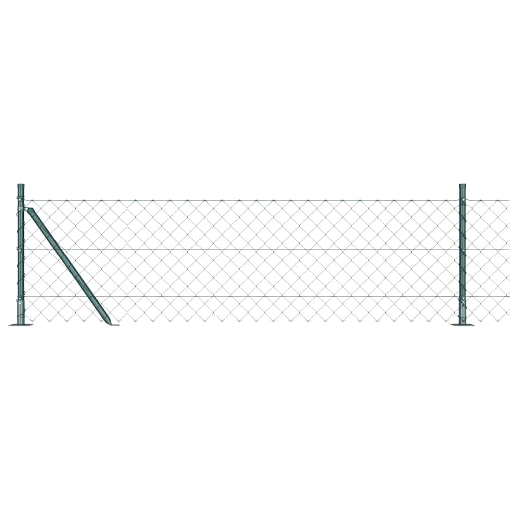 Recinzione Metallica Saldata 25 x 0,4 m con Base in Cemento - Verde