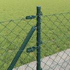 Recinzione Metallica Saldata Verde con Pali e Base in Cemento 25x0,6 m