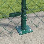 Recinzione Metallica Saldato 25 x 1,6 m con Pali e Base in Cemento - Verde