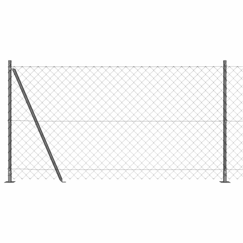 Recinzione Metallica Saldata Acciaio PVC 10x1,2m con Base in Cemento