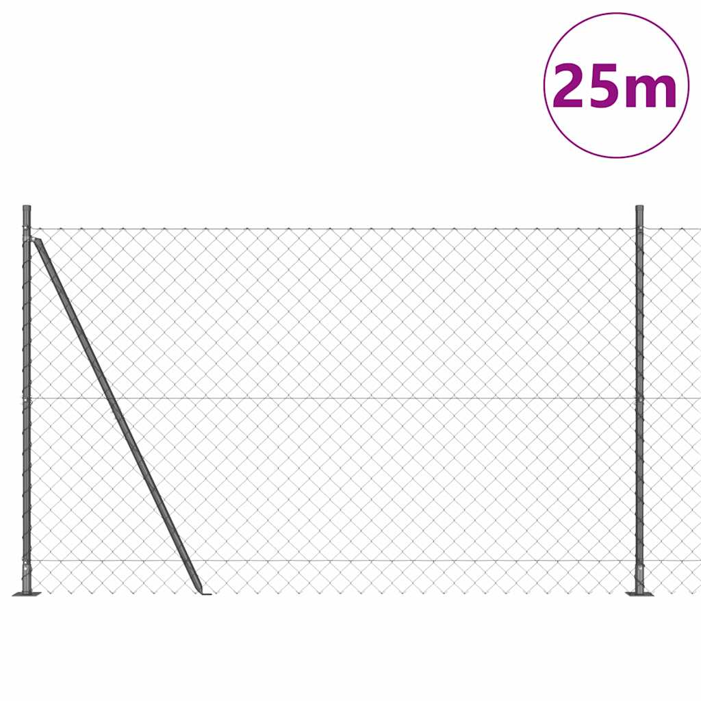 Recinzione Metallica Saldata con Base in Cemento 25 x 1,4 m